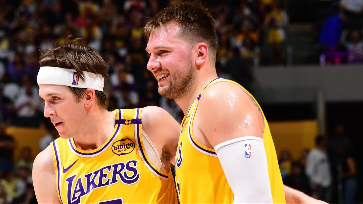 NBALakersReport's tweet image. the Lakers are the only team with two players in the Top 10 in PPG and APG:

🪄 Luka Dončić
⛳️ Austin Reaves

Best Backcourt in the NBA 🔥