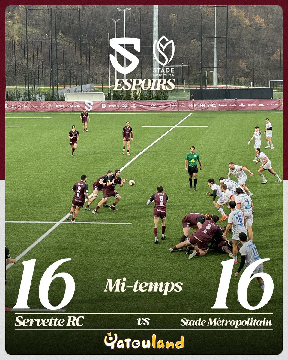 𝗠𝗜-𝗧𝗘𝗠𝗣𝗦 | 𝗘𝗦𝗣𝗢𝗜𝗥𝗦 ⏸️

Score de parité à la mi-temps des Espoirs (16-16) ! ⚔️

📲 Suivez le déroulé du score sur nos stories Instagram &amp; Facebook

#NotreHistoireContinue #AllezGrenat 
Présenté par Yatouland