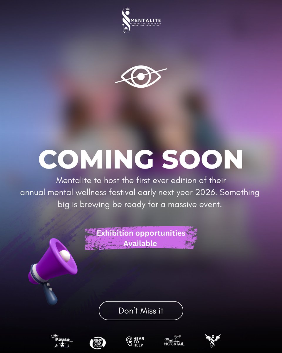 Something massive is coming this January.

Get ready. Stay alert. The first-ever Mentalite Wellness Festival is loading.
Don’t miss it.

#Mentalite #PauseFest2026 #MentalWellnessFestival #ZimbabweEvents #WellnessRevolution #YouthMentalHealth #HealingJourney #MindBodySoul #Fest