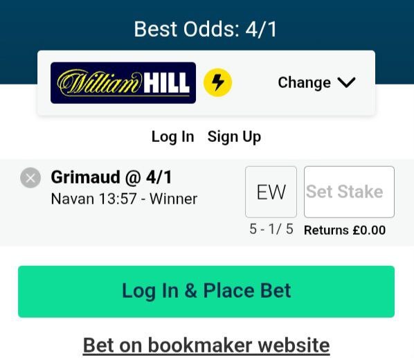 Interesting move on this horse. Bolted up in his maiden on heavy. Been disappointing since but gets back on heavy ground today.

Another winner for Elliot at Navan. 

1 point win Free Telegram Channel: t.me/racingsyndi