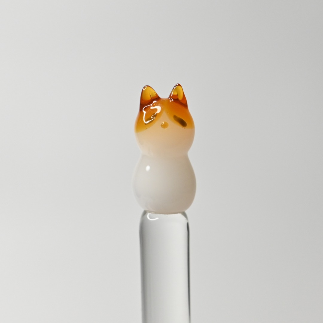 かわいいネコちゃんのガラスペン🐾✨ 茶白・ミケ・サバトラの3種類