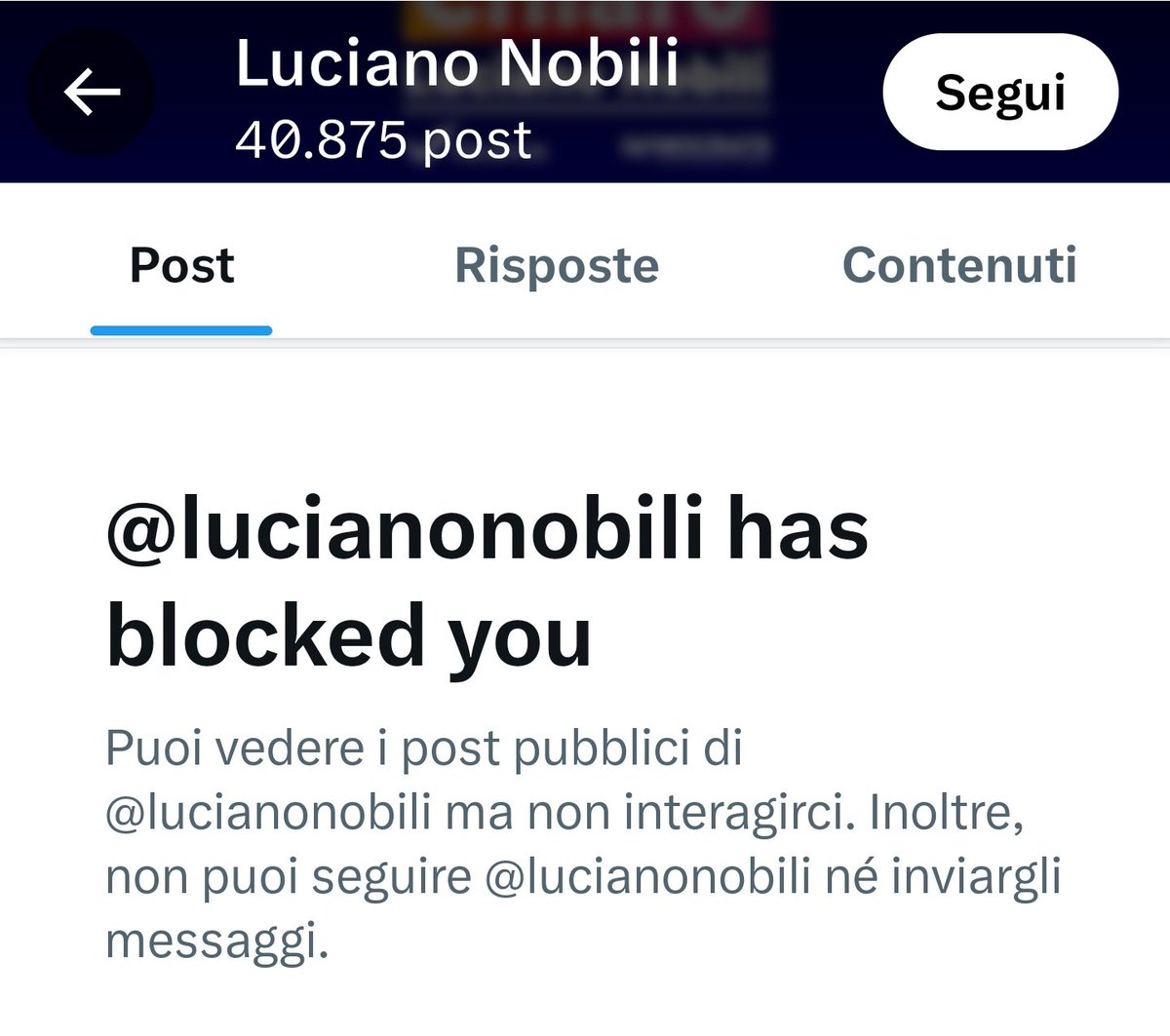 Altra medaglia da parte di chi parla di #rispettoh e #libertàdiparolah. In poche parola, mi ha bloccato un ipocrita di #sinistra. Giusto <a href="/lucianonobili/">Luciano Nobili</a>? Tranquillo, magno lo stesso e, d'ora in poi ti sputtanerò di più. Non so se ti è convenuto farlo. Vabbè...😏🤡