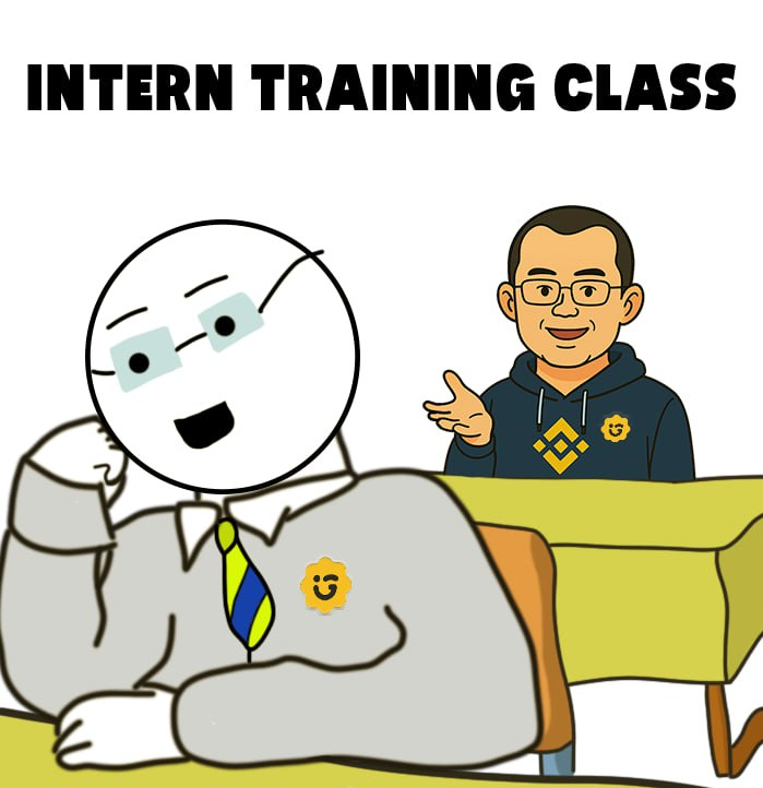 Intern_BSC's tweet photo. Intern tries to relax in Giggle Academy class 📚

CZ behind him: "So… did you finish your 444+ stories?"

#intern #BNBChain https://t.co/8jrE5a0UlZ