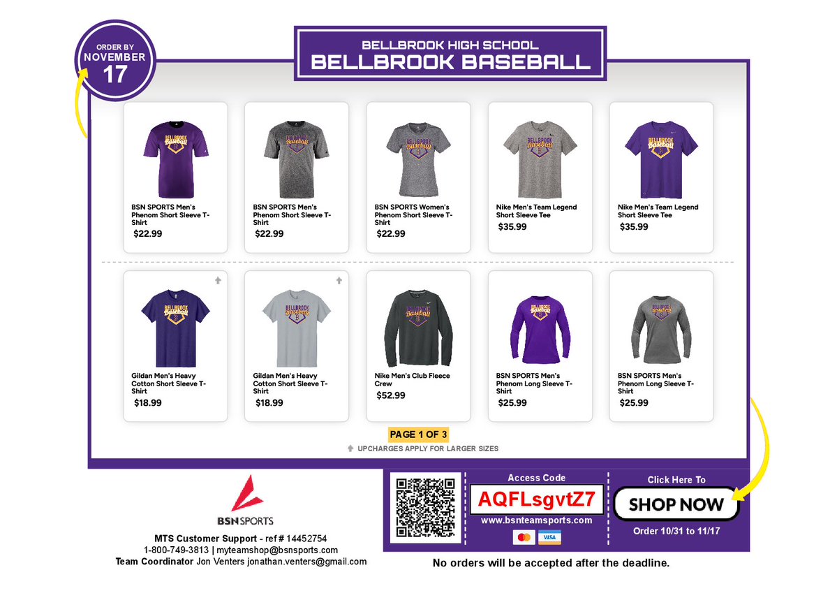 Don’t wait… get your gifts checked off early, Eagle fans!  Grab your Bellbrook Baseball gear for Christmas before it’s too late — the Team Shop closes tomorrow!

bit.ly/47Ff663