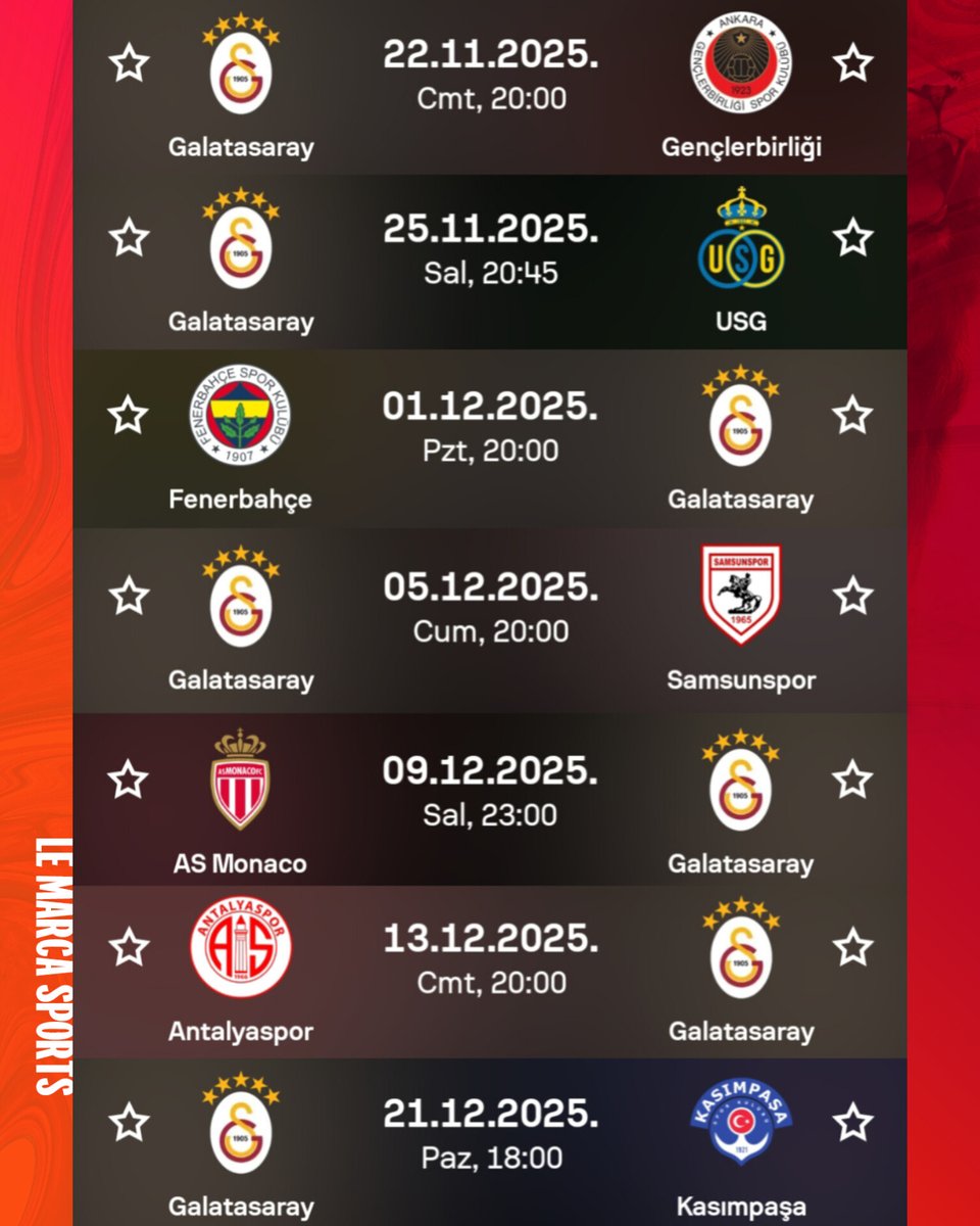 lemarcaspors_'s tweet image. Galatasaray, 30 günde 7 maça çıkacak.