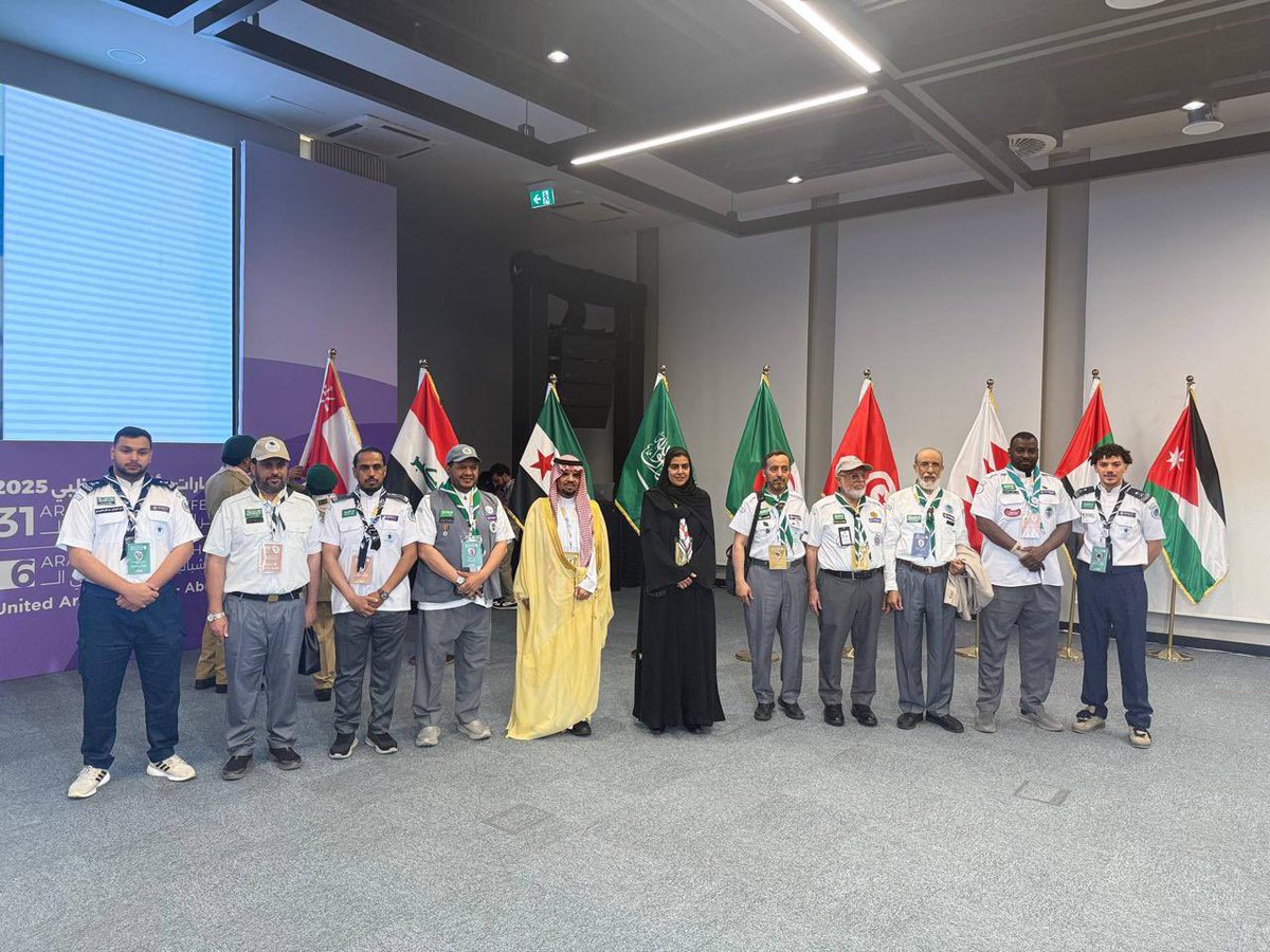 الوحدة الكشفية بـ #جامعة_طيبة
تشارك ضمن الوفد الكشفي السعودي
في المؤتمر الكشفي العربي الحادي والثلاثين
الذي تستضيفه أبوظبي حتى 21 نوفمبر 2025
في مشاركة تمثّل المملكة
وتبرز دور الكشفية السعودية
في المحافل الإقليمية.