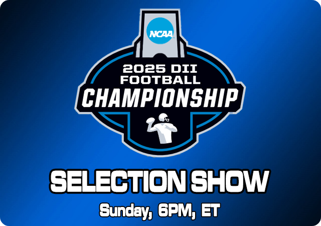 D2Football's tweet photo. The field for the 2025 Division II playoffs will be announced today. The selection show will air live on the NCAA's website at 6pm, ET. A direct link will be circulated when available. https://t.co/S8LgVp72YR