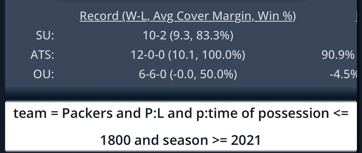 _____Sportspig's tweet image. NFL Sunday 🏈
                  11/16

Green Bay Packers  -6.5
New York Giants  42.5

Green Bay in a good spot 
                   2–0 YTD

       #SDQL  #THECODE