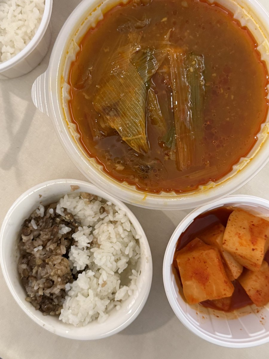 gettingbetter_b's tweet image. 251116
아침. 먼저 깬 남편이 오랜만에 아침 빵 사옴
점심. 대공원 노점에서 분식들
간식. 맥반석오징어구이
저녁. 혜장국⭐️⭐️⭐️
대파 잔뜩 녹진한 육개장
맛있는 집은 절대 쓸데없이 맵지 않다니까