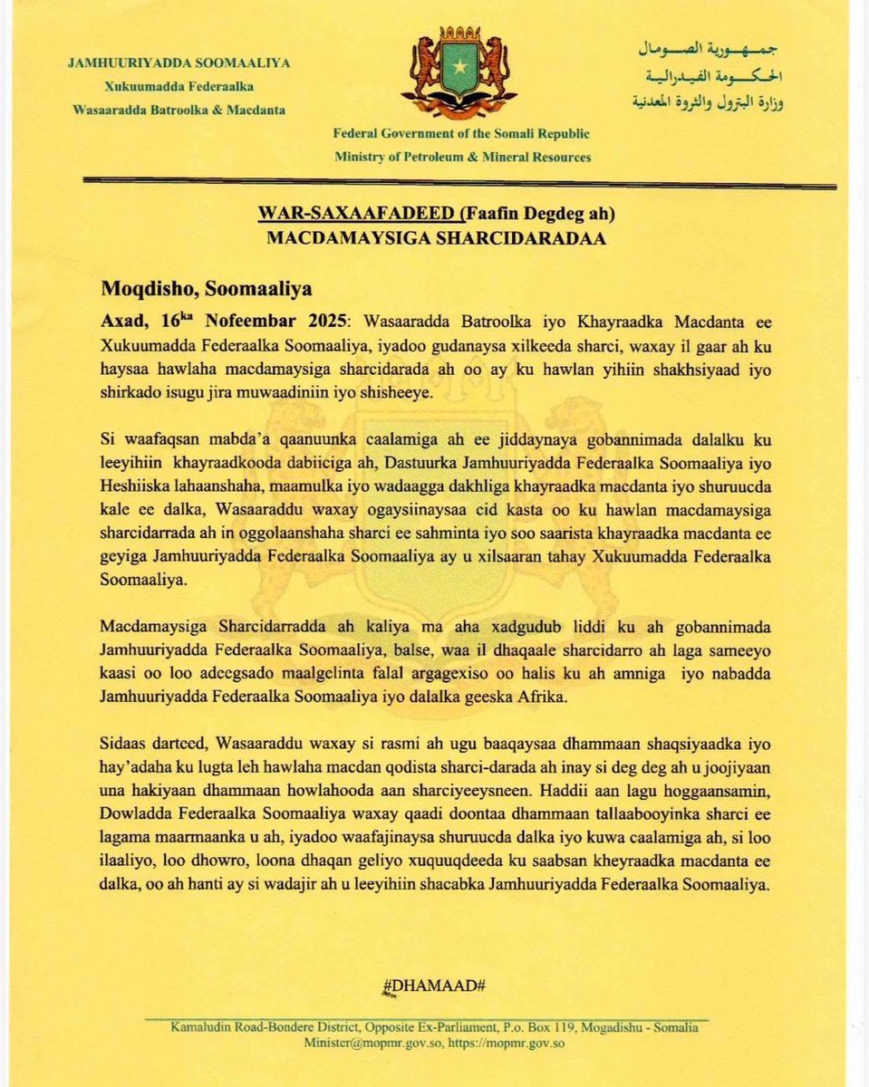 Abdirizaksomal2's tweet photo. Well done @Mopmr
#Somalia #MOPMR #GoodGovernance #Transparency #Accountability #Petroleum #Minerals #SomaliEconomy https://t.co/1FbpCh0CPo