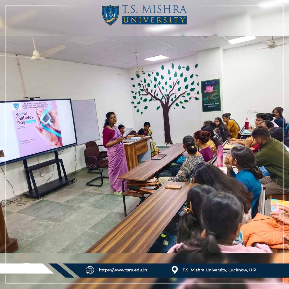 tsm_university's tweet image. &quot;World Diabetes Day&quot;
On 14th November, T.S Misra Jeevandayinee Ayurvedic Nursing College, T.S. Mishra University, observed World Diabetes Day under the esteemed guidance of Dr. Charu Gauba, Dean of Ayurveda.