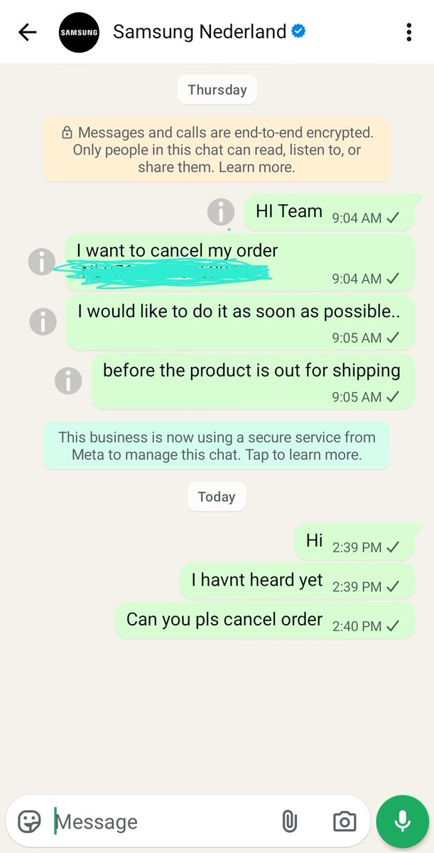 Vibecoding_Hub's tweet photo. @Samsung worst customer service ever..

I want to cancel my watch , ordered by mistake..

There is no way i can cancel it..no customer care number..

The whatsapp bot does not even read messages.

And the order gets shipped..so so annoying.. https://t.co/Pzkczga9yU