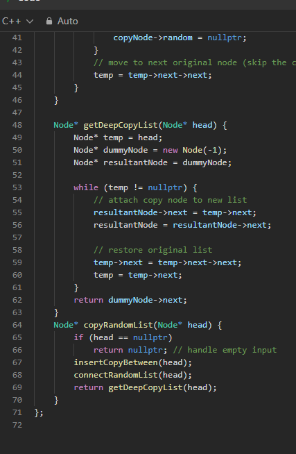 codewithpiyus's tweet image. 60DaysOfCode - Day 15

Linked List Problem:

💠 Clone a Linked List with Random &amp;amp; Next Pointer ✅

@striver_79 
@takeUforward_ 
#Programming #DSAinCPP #TUF #TUFWinterArc #60DaysOfCode #TechCommunity