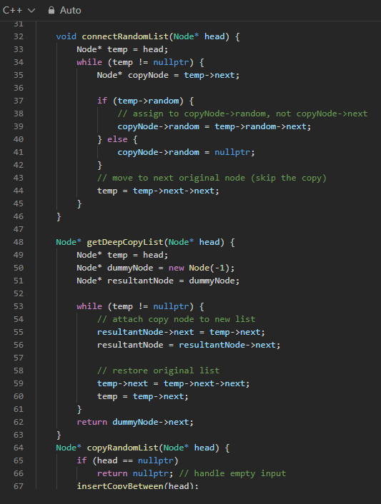 codewithpiyus's tweet image. 60DaysOfCode - Day 15

Linked List Problem:

💠 Clone a Linked List with Random &amp;amp; Next Pointer ✅

@striver_79 
@takeUforward_ 
#Programming #DSAinCPP #TUF #TUFWinterArc #60DaysOfCode #TechCommunity