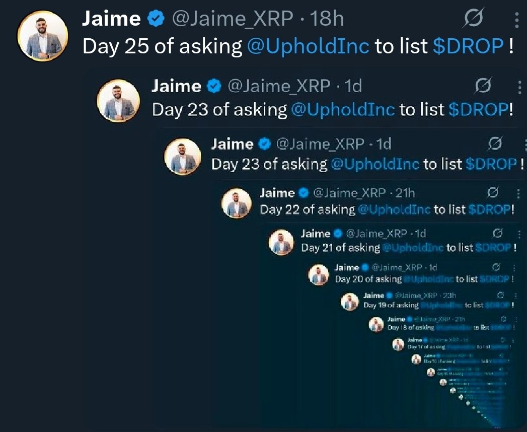 Day 26 of asking <a href="/UpholdInc/">Uphold</a> to list $DROP !