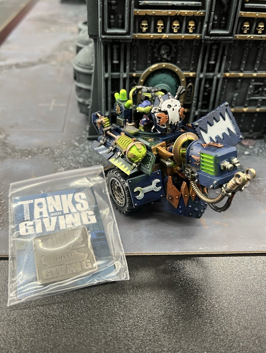 bon2msg's tweet image. みんなから標的にされるともっぱらの噂のメクガンも提出🤪
とりあえず1回は撃てるから！
上振れすればMax36ダメだぞ！
がんばれグレッチェン！

#warhammer
#オルク