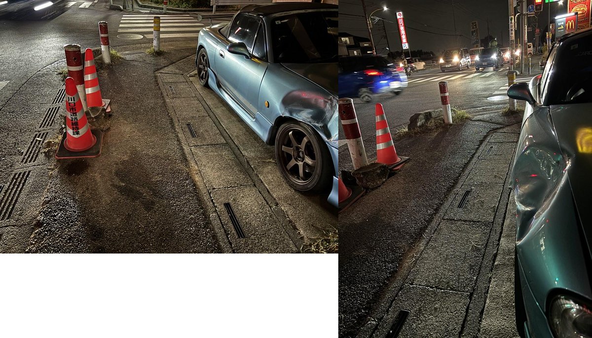 kawaguchi_safe's tweet image. ◆活動報告
外国人が日本人の事故を言挙げし、自分たちの事故を正当化していたので、状況確認のため現地取材。

最初の写真の通り、横転する激しい事故だったので、被害が生々しい。

こちらの方の駐車車両が被害にあってしまったとのこと。

くれぐれも事故には注意して欲しい。…