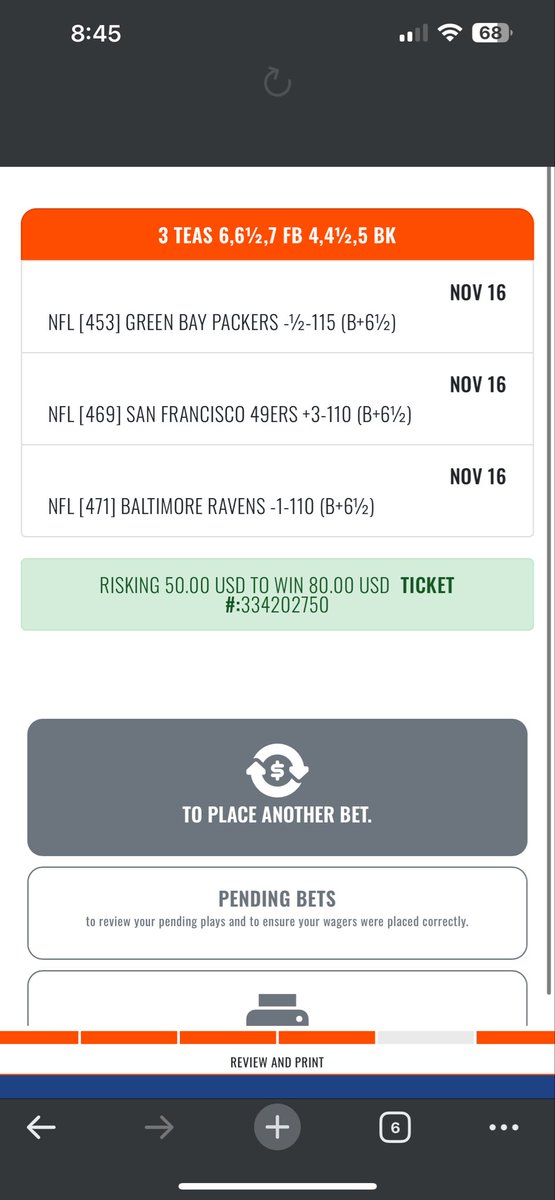 Taylorsterific's tweet photo. TTT week 11! After an easy nfl teaser win last week time to streak a few together. We are crossing the 0 for the 49ers and buying a half point specifically for that game - going with 3 road teams today:
Packers -.5 at giants 
SF +3 at cardinals 
Ravens -1 at browns 
🔒 https://t.co/5W2BrkOvH5