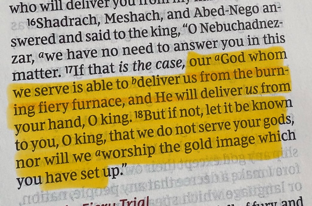 💪💪💪🙏🙏🙏
Daniel 3:16-18