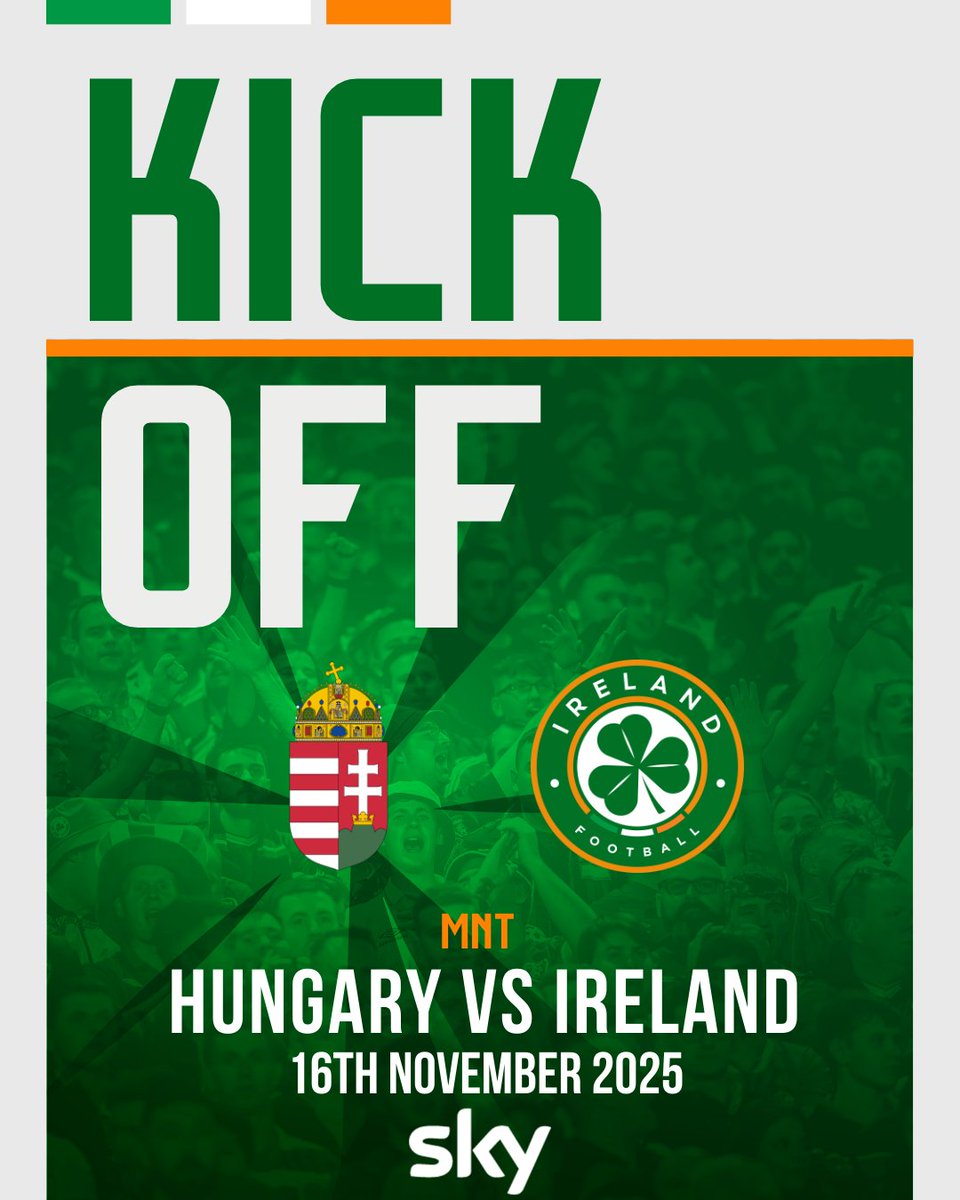 1' | They don't get much bigger than this. Let's go!

🇭🇺 0-0 🇮🇪

📺 RTÉ 2 / RTÉ Player