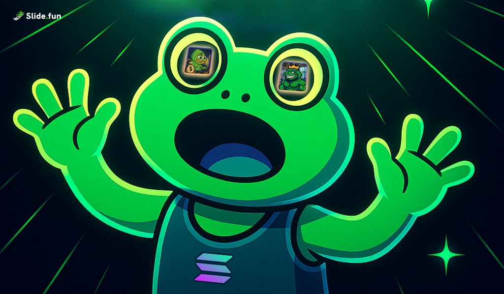 SlideFunBot's tweet image. One night, while doomscrolling through short videos...
Our frog saw creators having fun again — quick, loud, chaotic, viral.
