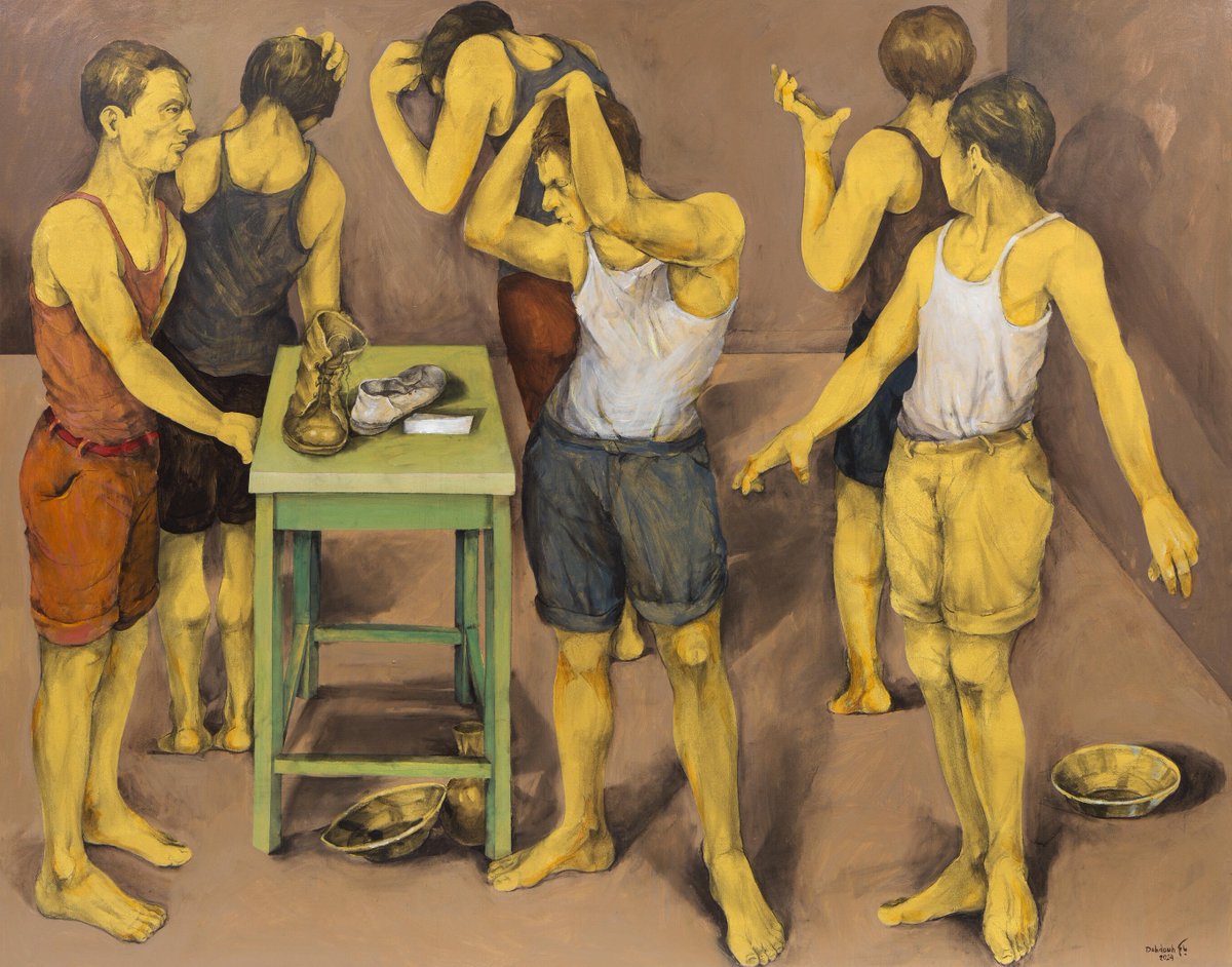 باسم دحدوح، #هنرمند_سوری متولد ۱۹۶۴، در مسیر کاری خود همواره سبک و موضوعاتش را متناسب با شرایط اجتماعی‌ تغییر داده است. او در #سورية و مصر تحصیل کرد؛ در ابتدا آبستره و طبیعت‌ بی‌جان کشید و با شروع جنگ، سویه‌ای انسانی‌تر و فیگوراتیو را در قالب زبان انتزاعی خود پی گرفت.