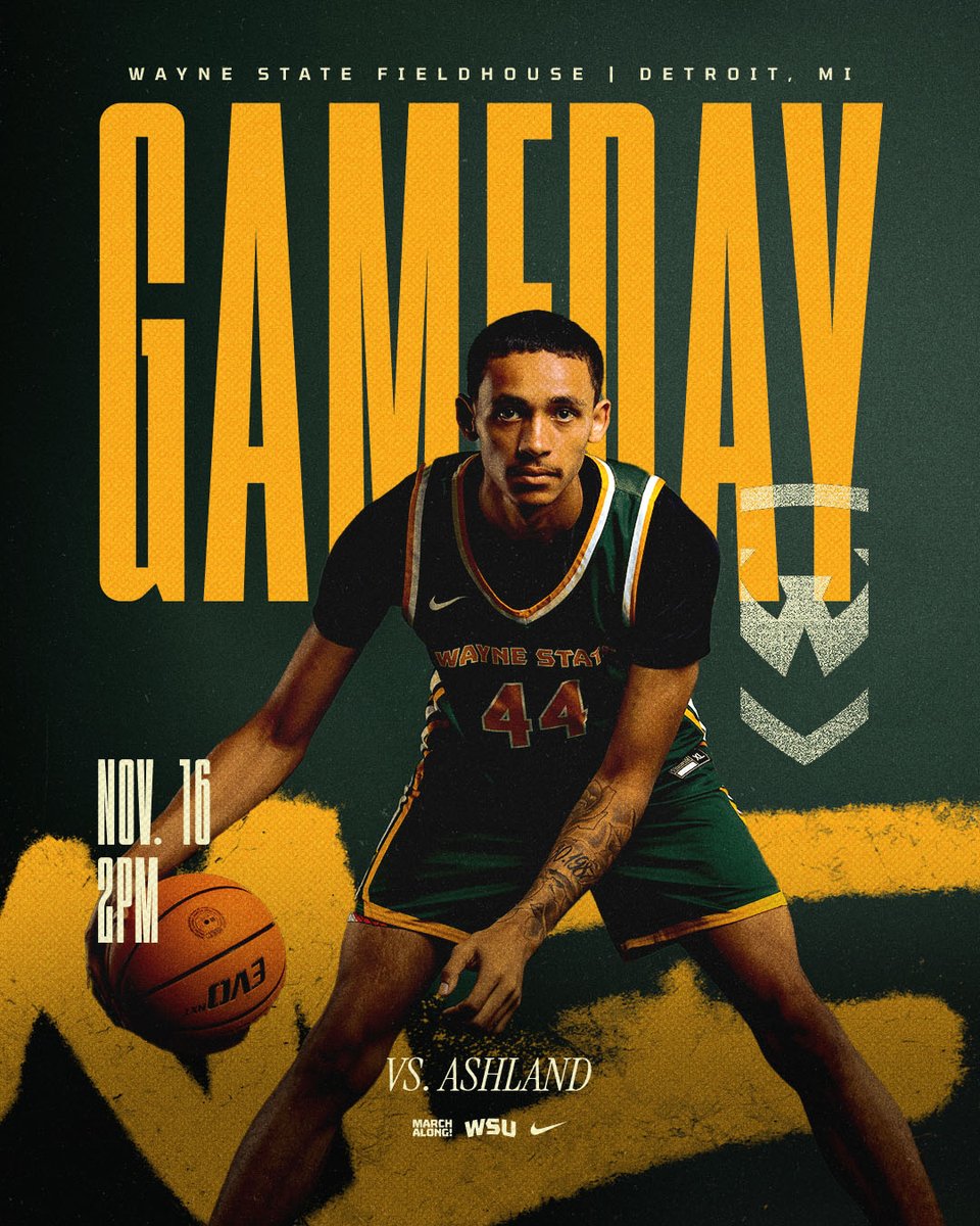 Some Sunday basketball!

🆚| Ashland
🗓️| Sunday November 16th - 2pm
🏟️| Wayne State Fieldhouse, Detroit, MI