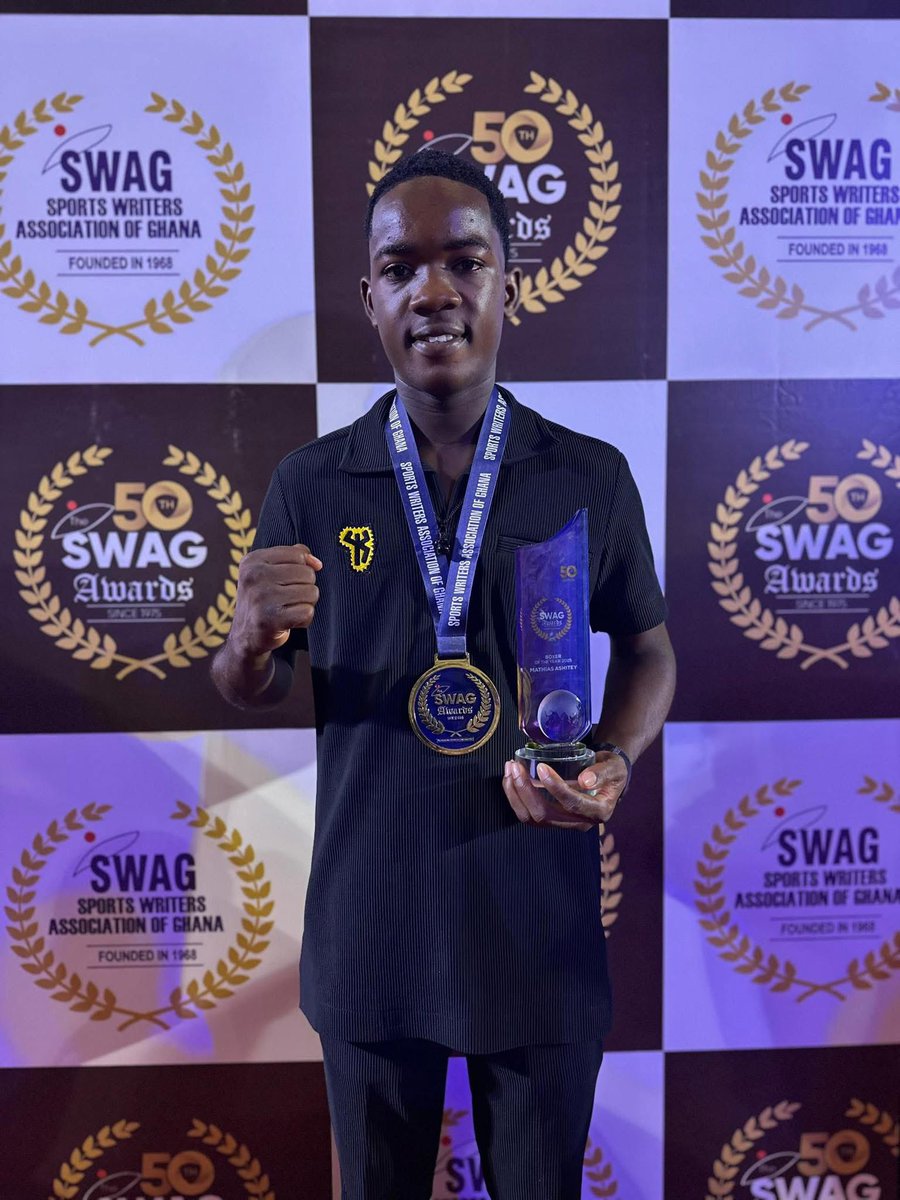 BOXINGCORNER_'s tweet image. ‼️BREAKING ‼️

Ghana Boxing Prospect MATHIAS ASHETEY (The 1st &amp;amp; Current from Ghana to win Gold Medal 🥇 at The AYBC), 

Has been named the 2025 SWAG BOXER of the YEAR❗️

CONGRATULATIONS 🎊 🎉 Young Champ 
#GhanaBoxing #Boxing