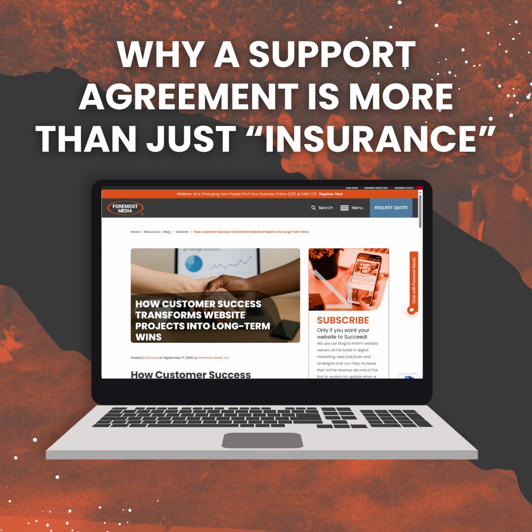 Support isn’t insurance—it’s a strategy. See how regular updates, testing, and optimizations turn your site into a growth engine:

🔗 foremostmedia.com/resources/blog…