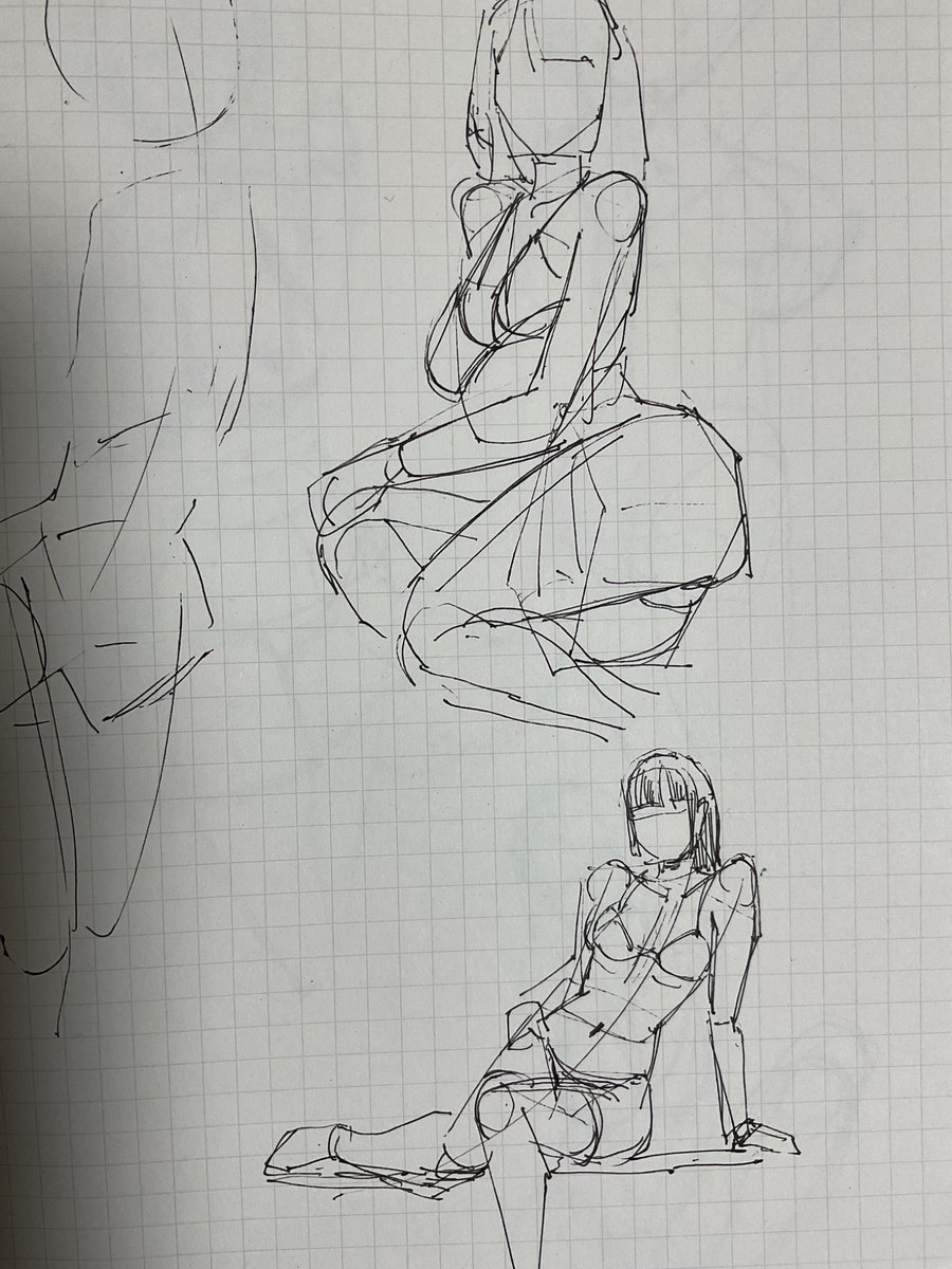 週末、iPadが手元になかったのでノートに落書きしてた。
描き心地が違って楽しいけど、後から修正できないから難しいね。 