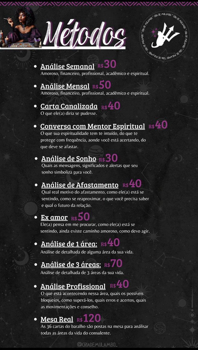criademulambo's tweet photo. Olá! Seja bem-vinde ao meu perfil 💫 Aqui você encontra minha tabela de preços. Fique à vontade para chamar no link da bio! https://t.co/59glOIYgRK