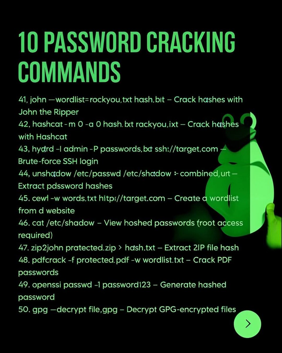 Anastasis_King's tweet image. 💻 𝟖𝟎+ 𝐋𝐢𝐧𝐮𝐱 𝐂𝐨𝐦𝐦𝐚𝐧𝐝𝐬 𝐄𝐯𝐞𝐫𝐲 𝐄𝐭𝐡𝐢𝐜𝐚𝐥 𝐇𝐚𝐜𝐤𝐞𝐫 𝐌𝐮𝐬𝐭 𝐊𝐧𝐨𝐰 ⚔️⁣⁣⁣⁣

#EthicalHacking #Linux #KaliLinux #CyberSecurity #InfoSec #Hacking #Pentesting #RedTeam #BlueTeam #CommandLine #SecurityTools