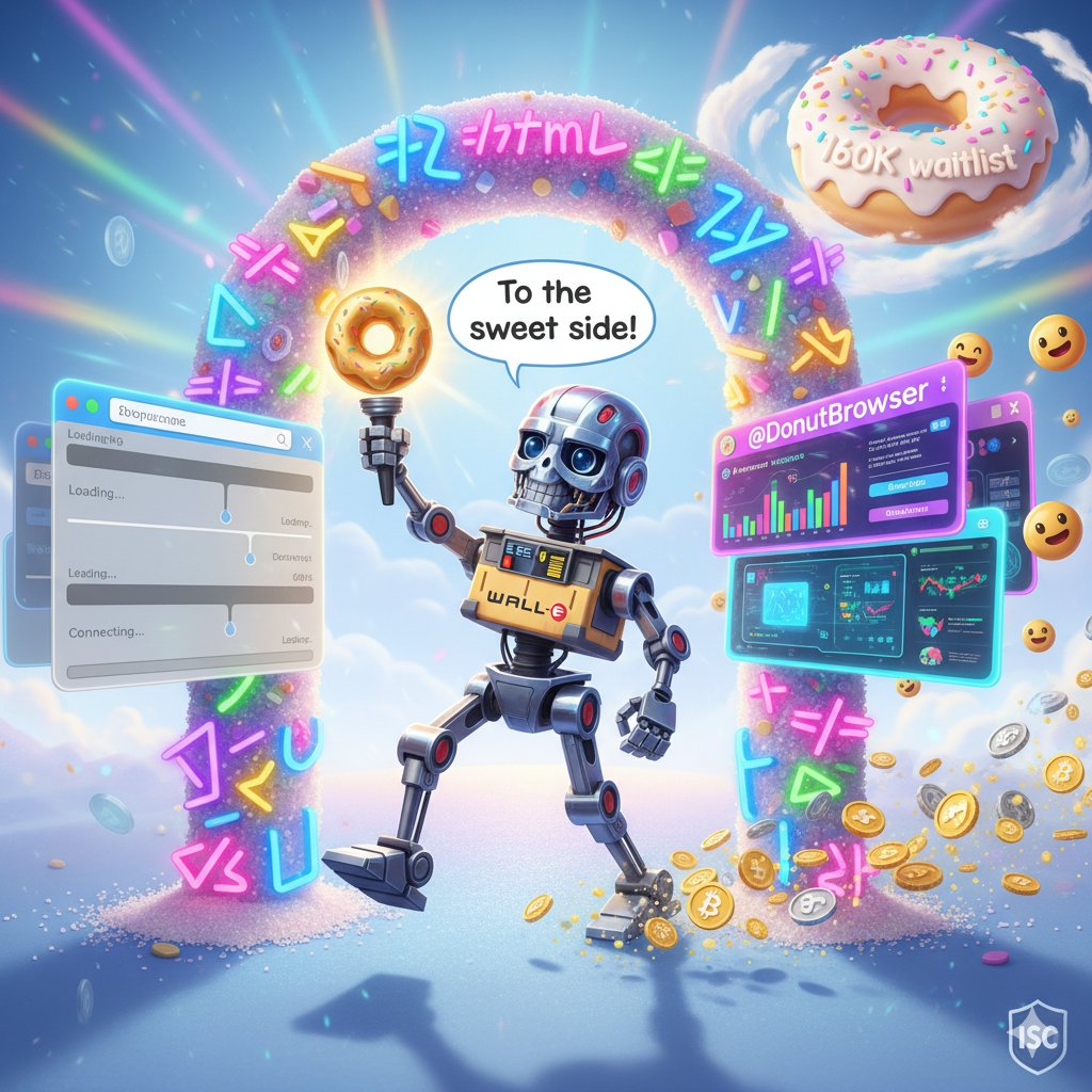 0xSolom0n's tweet image. Why did the AI cross the browser? 
To get a taste of @DonutBrowser’s sweet, smart tech! 🍩🤖 It’s like your favorite snack, but for surfing the web—fast, private, and packed with AI magic. 
No crumbs, just pure browsing bliss! 
#SmartBrowsing #AI #DonutBrowser #TechHumor