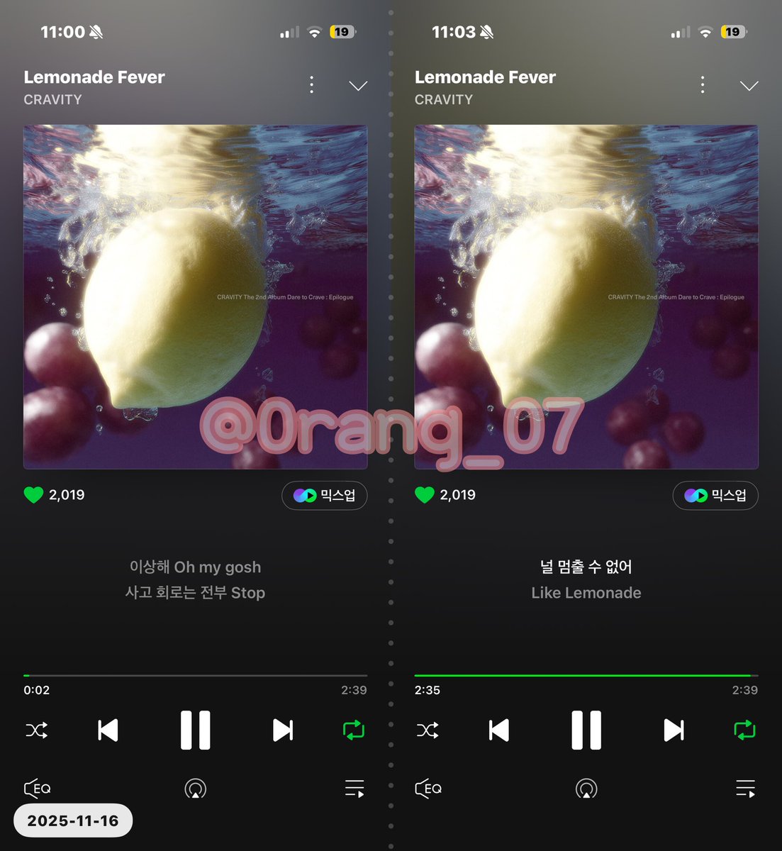0rang_07's tweet photo. @CRAVITYstarship 🎧 251116 23:00 멜론 벅스

#CRAVITY #크래비티
#DaretoCrave_Epilogue
#LemonadeFever
#멈출수없어_LemonadeFever https://t.co/Exp2Cs7V6g