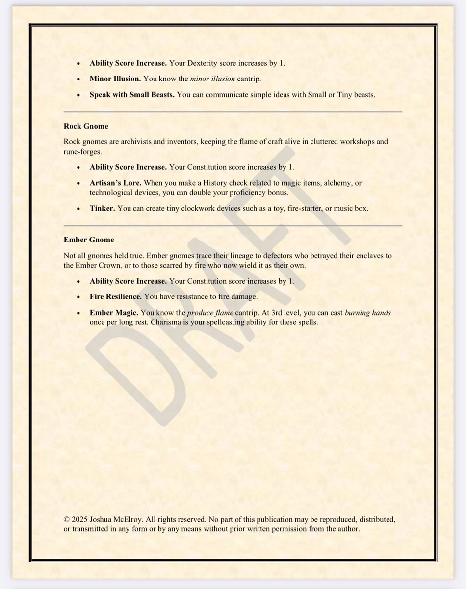 AstralglitchX's tweet image. The full gnome lineup for The Last Dragon Ascendant.
Forest, Rock, and Ember — three paths, one legacy.
Proud of how this section came together.
#DnD5e
#TabletopRPG
#RPGCommunity
#FantasyWorldbuilding