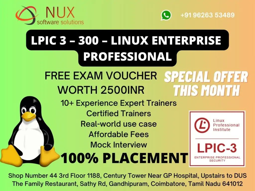 sscertificate's tweet image. Advance your Linux career with LPIC-3 300 Enterprise Linux Professional Training in Coimbatore!
Master enterprise Linux architecture, LDAP, virtualization, HA &amp;amp; advanced system design.
Perfect for senior admins &amp;amp; IT architects. 🐧🚀
#LPIC3 #Linux #EnterpriseLinux #Coimbatore