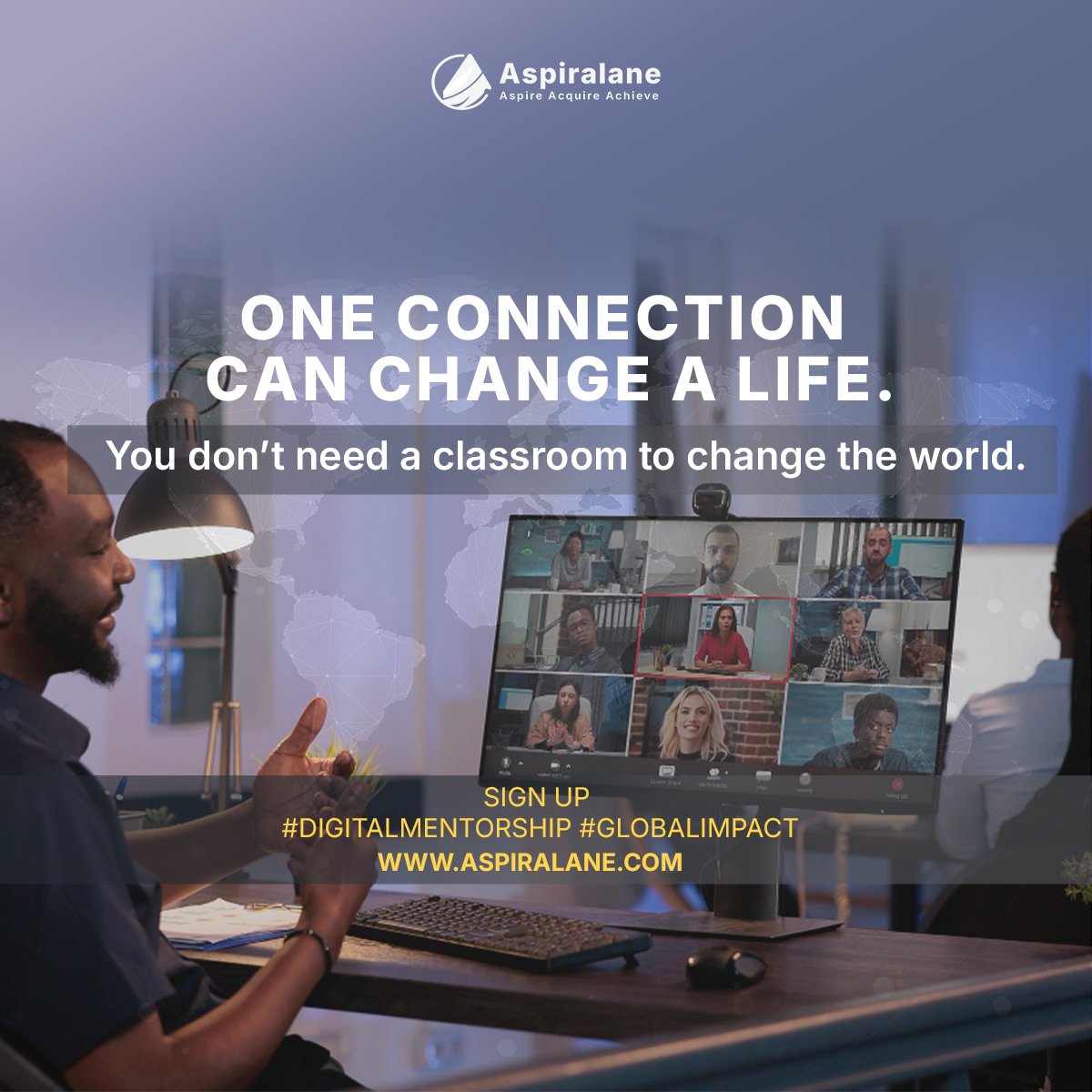 aspiralane's tweet image. A single connection can transform a life.  

Learning isn’t limited to classrooms,  the world is your classroom. 
#Aspiralane #FutureReady #GlobalLearning