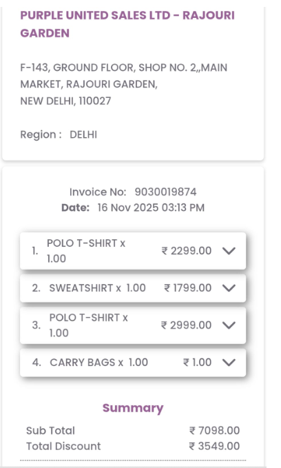 Investindia6's tweet photo. biggest update and channel check on #purpleunited

my first try at delhi investor meet was very good. together we brainstormed many cos. today we went to do a channel check on #purpleunited at their Najafgarh and Rajouri Stores. Both stores had a staff of 5 and 6 respectively. 

The collection is very colourful and trendy. The price point for winter clothing was higher at 2000-4000 rs per item. The quality of items was very very high. Being in cotton trade myself, I can easily tell if the item is made of polyester/cotton and the quality.  The current discount offer was
30% off on 1 item
40% off on 2 items
50% off on 3 items
60% off on 4 items

We bot 3 pullovers . 

the final bill after 50% discount [3 items] was 3550 rs or 1183 rs per item. this means that for winter items their price point is >1000 rs or 2x of summer items atleast if not more.

The clothes look and feel good and especially its branded as can be seen by the logo. 

the footfall was good and in vicinity there were firstcry stores at  both locations but the collection was geared towards infants and for kids above 4 years of age there were very little options and variety. 
#purpleunited has a very big collection and variety in 0-14 yrs age group but their forte is 2-14 yrs with a price point much higher than firstcry. 

we also noticed that there were many many suppliers for #Purpleunited which means they are not dependent on one. some names we came across 
rmy craft
somang creation
jsr impex
sun international 
saints and seers
glitz kreation
shyamoli creation
oxyopia tyros etc

overall what we are seeing is the birth of a kids fashion brand in India and playing the theme of premiumisation in kids clothing. this looks unstoppable and with 81 stores and plans to raise 70 cr in pref, the co is on track for 200 or so stores by FY27-28.