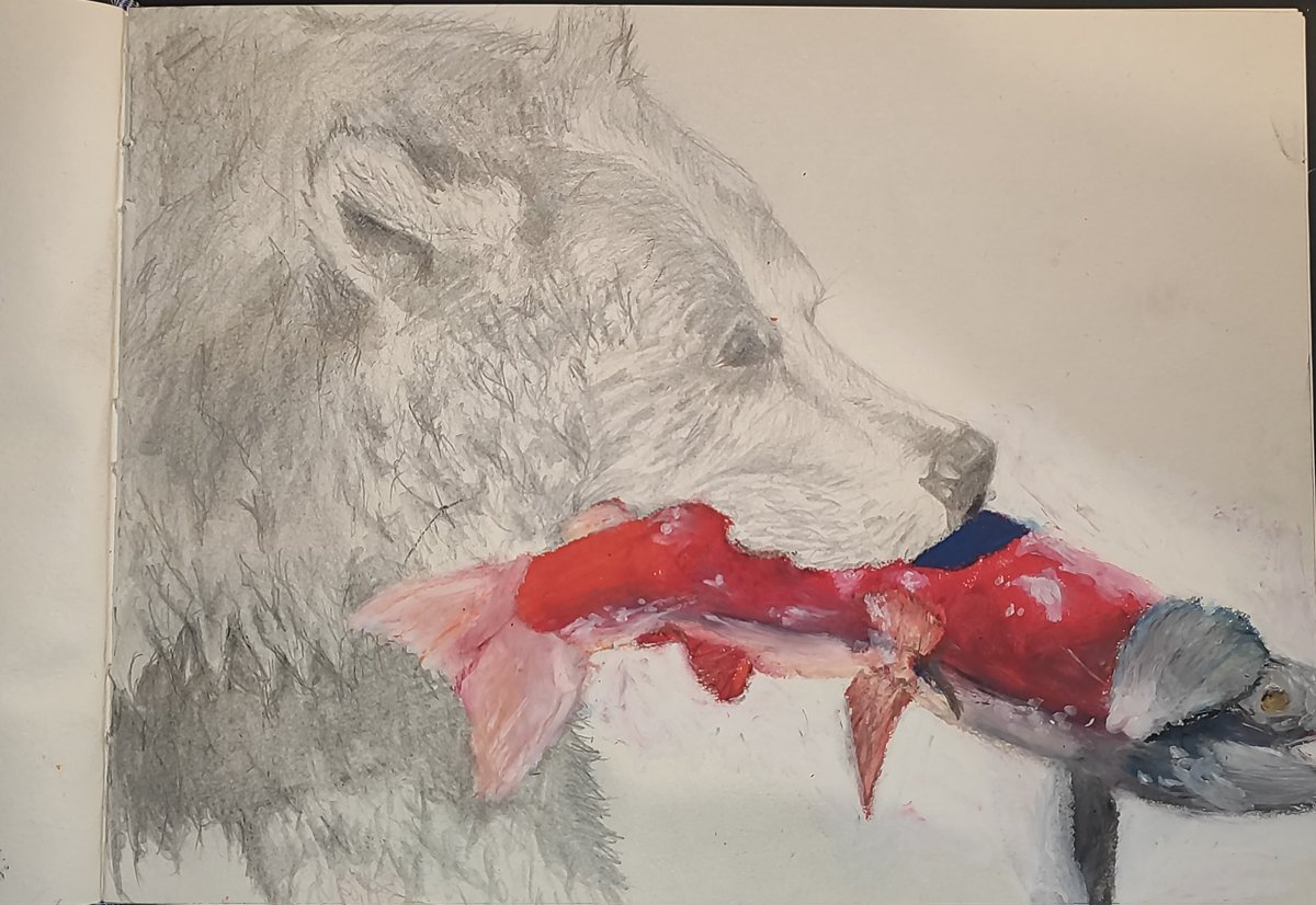 think_pant's tweet image. oil pastel fihh
pencil berr