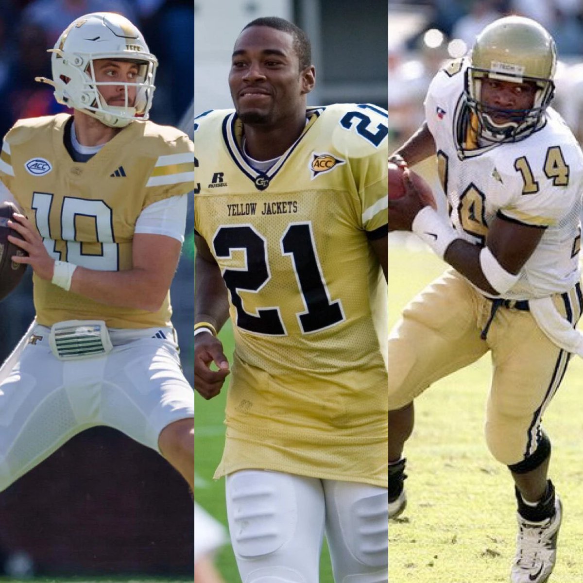 King_Szn10's tweet photo. I’m seeing the convo spark up so I’ll put my 2 cents in there.

I know others will name guys like Justin Thomas or Shawn Jones but I think after this season, the consensus top 3 GT players of all time (in no order) is Haynes King, Calvin Johnson and Joe Hamilton.

It’s blatantly obvious that King probably won’t win any national awards like Calvin or Joe, whether it be view of the conference or whatnot.

This is my case on Haynes King

I don’t think national awards should be held against him. GT is 9-1, King is the only reason we have the record, he leads all other Heisman contenders in total yardage, YPG and the lowest amount of INTs and he’s still projected to get snubbed from New York.

What Haynes King has done is this:

He took a GT program that won 3 games multiple seasons in a row and was the laughing stock of the ACC and he took it to 3 straight winning seasons, 2 straight bowl games and in year 3, GT stands one game away from clinching a spot in the ACC Championship game.

In the meantime, Haynes King has constantly broken records like the GT All Time TD Record. As of Nov 16, Haynes King is closing in on the GT All Time Yardage Record as well. He’s doing all of this while playing less games than Joe Hamilton.

I’ll provide a full video and breakdown soon for the conversation of Joe Hamilton vs Haynes King

As for now, we can continue to watch Haynes King break records on the Flats!