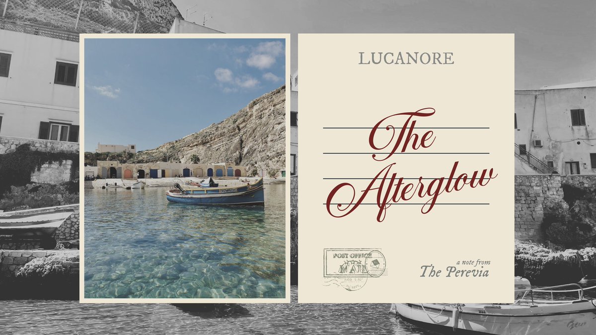 tricialiem's tweet image. ⠀
          ✉     |     𝙻𝚄𝙲𝙰𝙽𝙾𝚁𝙴:    𝚃𝙷𝙴    𝙰𝙵𝚃𝙴𝚁𝙶𝙻𝙾𝚆.

          Beneath   the  heavens,  hearts  find thee,
          where lips meet peace, eyes eternal glow.

                           ‘     s.id/TheAfterglow     ’
⠀