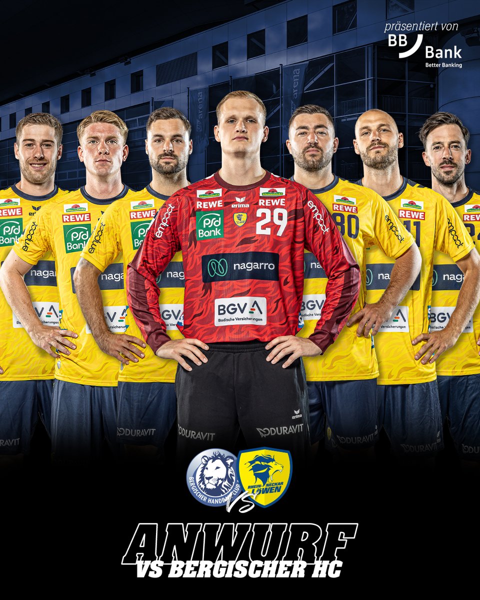 RNLoewen's tweet photo. 𝐀𝐧𝐰𝐮𝐫𝐟 in Düsseldorf! 🦁👊
Lasst uns alles geben und die zwei Punkte mit nach Hause nehmen! 🦁🙌
Die Partie könnt ihr live bei #DynHandball sehen - in unseren Stories findet ihr aktuelle Zwischenstände.
#BHCRNL #rnl #rnloewen #handball #loewenlive https://t.co/QjUFFWpPrH
