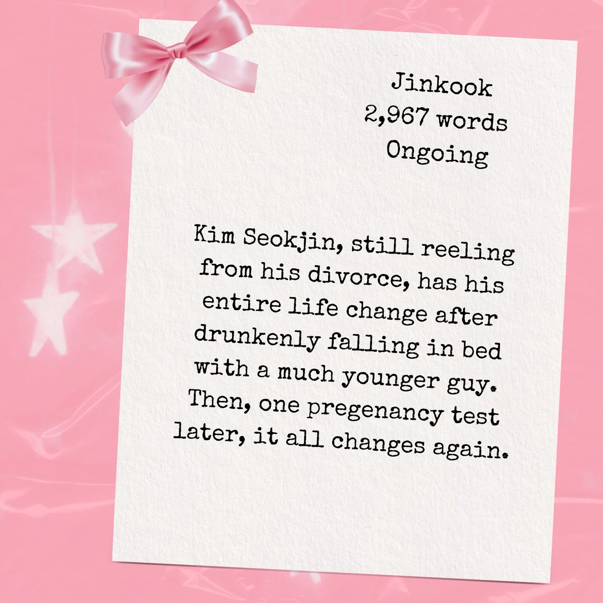 jkcentricfest's tweet photo. 𐙚 ‧₊˚ ⋅A soon to be parent’s guide to overcoming adversity by Kim Seokjin

⋆˙⟡ jinkook
⋆˙⟡ omegaverse
⋆˙⟡ 2.9k
⋆˙⟡ ongoing

https://t.co/qQbjWM0FnQ https://t.co/gHoL4XRJGF