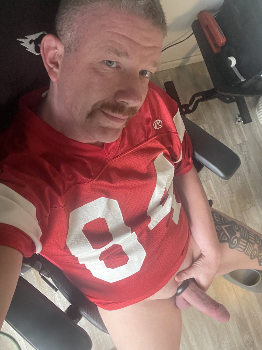 Arjs68's tweet photo. Fuck I love football jerseys!   Share a pic wearing your jersey  and bonus points for having your cock out! https://t.co/l2jlYKg2dt