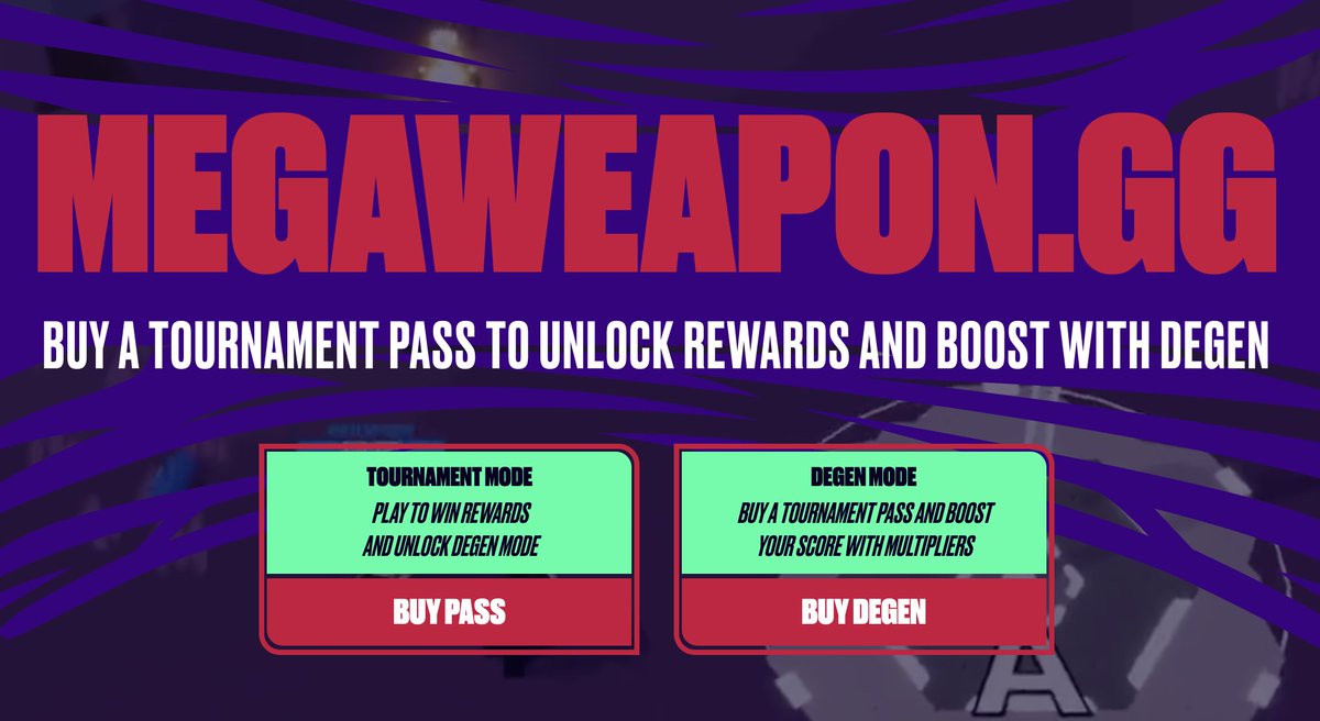 ProofOfEly's tweet image. Just bought the @_megaweapon_ Tournament Pass.

It&apos;s easy to dive deeper into a game this fun on Abstract chain &amp;amp; a solid team who have been building it out for years.

It grants players unlimited access to Tournament Mode gameplay &amp;amp; other features including DEGEN Mode and future…