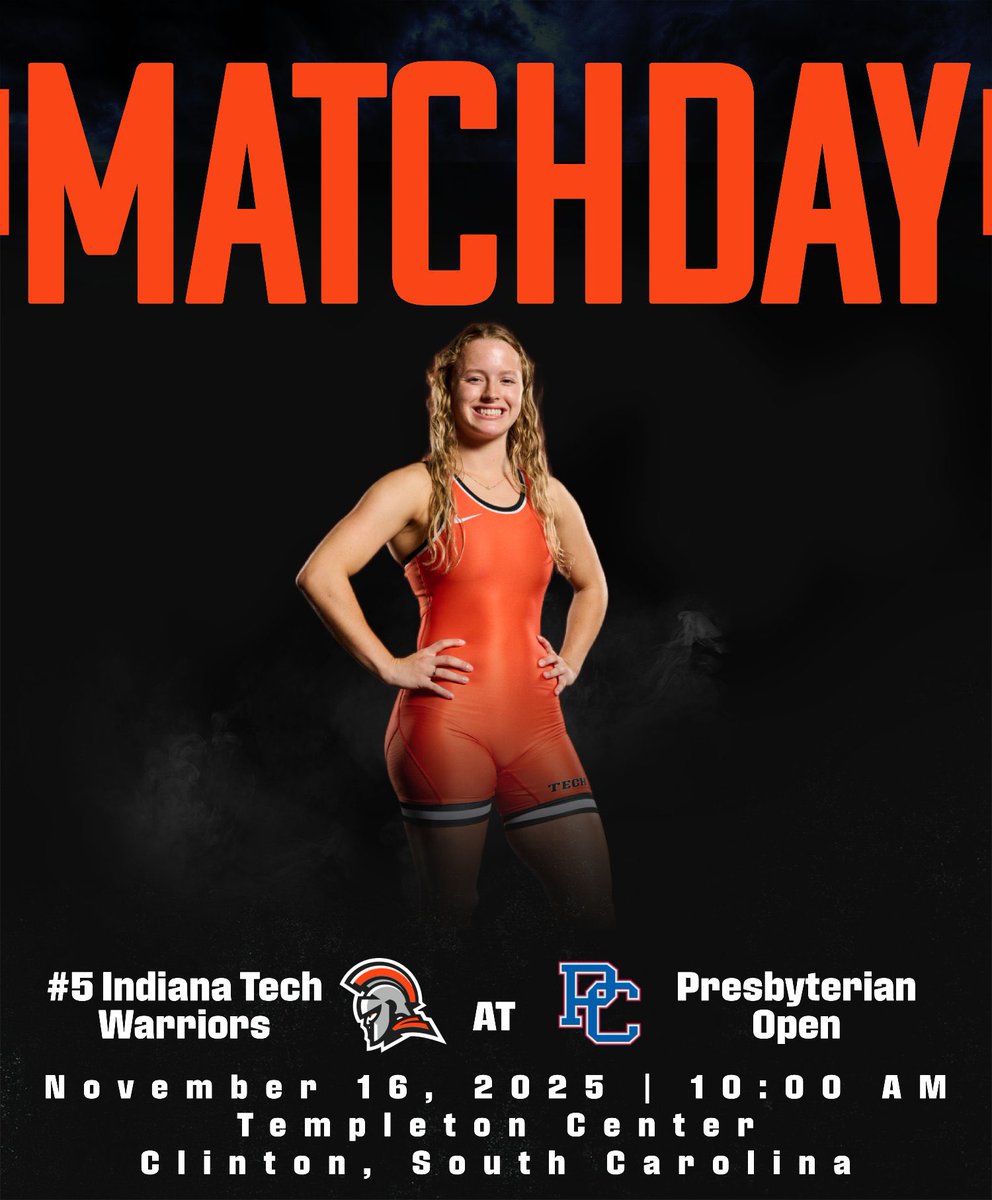 It’s MATCHDAY Warriors! #5 <a href="/ITechWWrestling/">Indiana Tech Women’s Wrestling</a> competes at both the Presbyterian Open in Clinton, South Carolina and the Albion Open in Albion, Michigan today #GoWarriors #WinIT