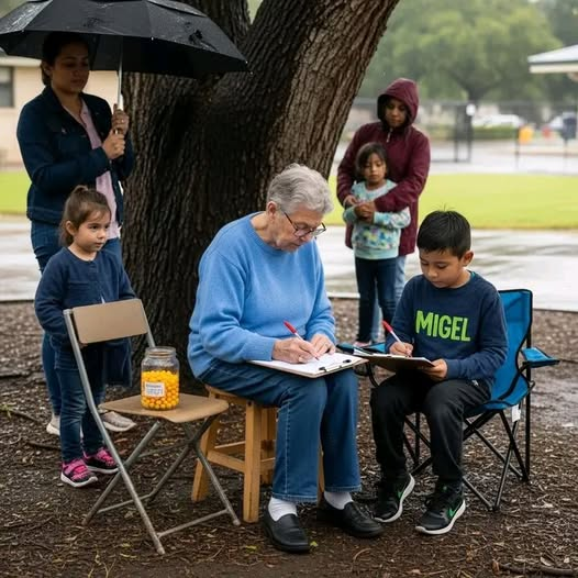 "I’m 79. My name’s Agnes. I walk to Oakwood Elementary every Tuesday and Thursday at 2:45 p.m. Not for my grandkids, I don’t have any. I go for them. The kids waiting for parents who are late. Again.
It started three years ago. I saw Miguel sitting alone on the school’s concrete