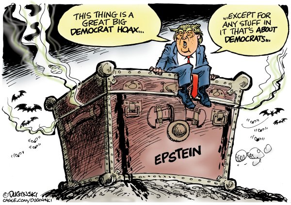 So the Epstein files are a "Democrat hoax" and the Democrats put THEMSELVES in there?
