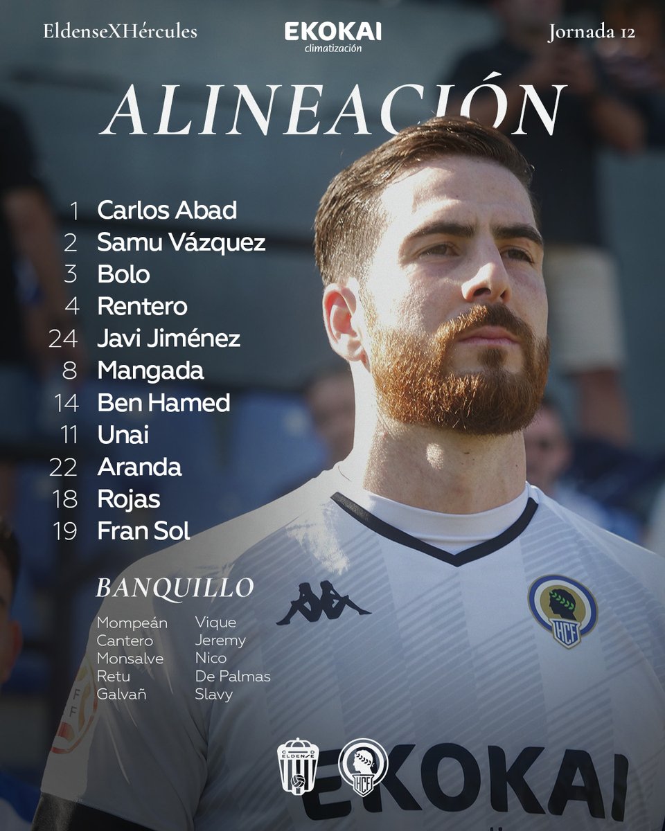 cfhercules's tweet image. 📋 𝗔𝗟𝗜𝗡𝗘𝗔𝗖𝗜𝗢́𝗡 | ¡Once titular de Rubén Torrecilla para el encuentro de hoy en el Nuevo Pepico Amat!

#EldenseHércules
💙 #MachoHércules 🤍