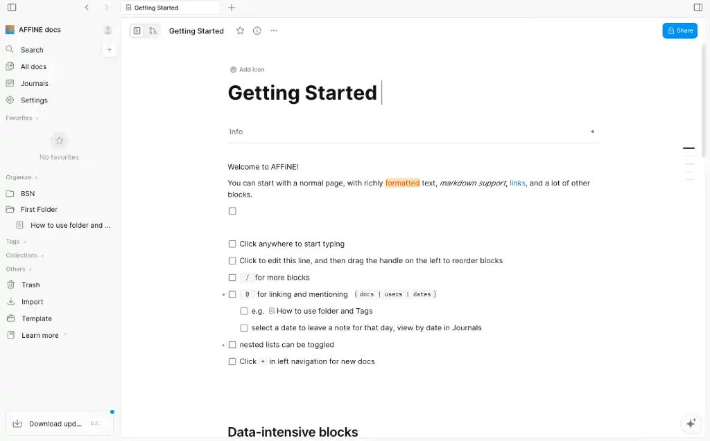md_handbook's tweet photo. New post: Affine Alpha is on the way

Open source markdown editor @AFFiNEOfficial is on the way to becoming an Alpha release

https://t.co/wmkTU5HYkS

#markdown #Affine https://t.co/4AHzILiEKX